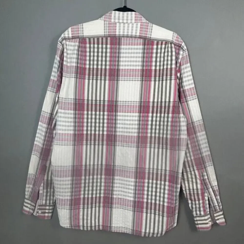 Wallace & Barnes J. Crew‎ shirt Mens Medium Western Plaid button down Retro work